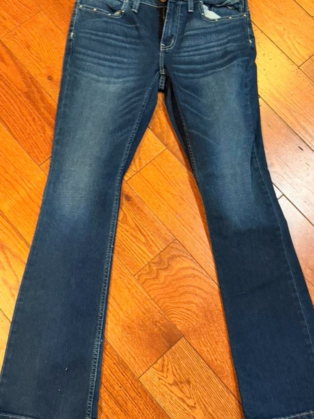 Harley-Davidson Dark Blue Bootcut Jeans with Embroidered Back Pockets - Picture 2 of 6